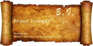 Brood Iringó névjegykártya